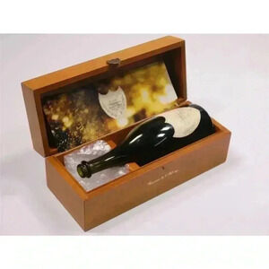 Dom Pérignon 1992 Reserve de l'Abbaye Brass Wooden Box Label Empty Bottle COA